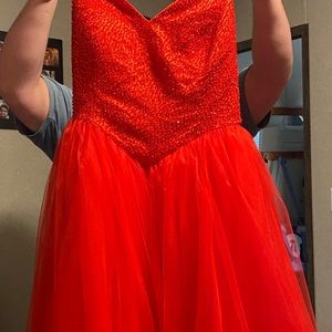 Red Size 28 Ball Gown Plus Size Formal
